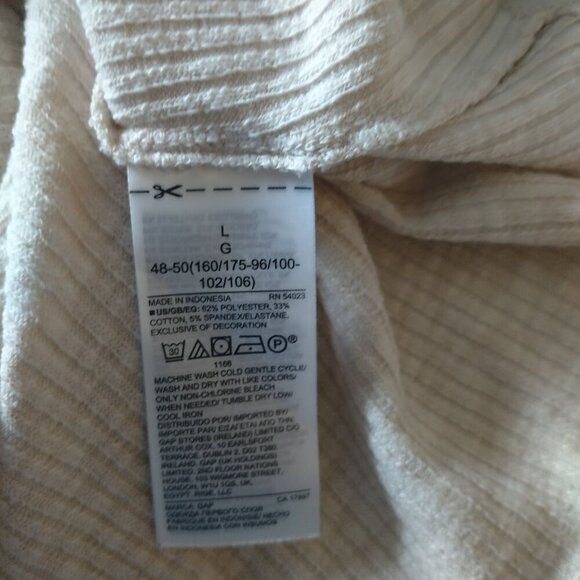 LOVE by GAP Women's Large Beige Ribbed Pajama Tank Top Sleeveless Loungewear - Picture 6 of 6